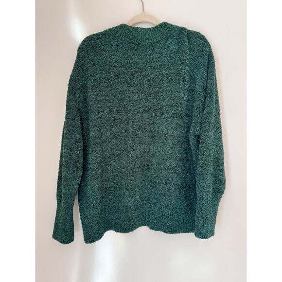 Ava Viv Womens Green Festive Holiday V Neck Long Sleeve metallic Pullover Sz X - Picture 3 of 5